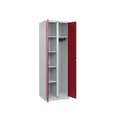 Spind Classic Plus lichtgrau, rubinrot 080600-20 S10001, 1 Schließfach 60,0 x 50,0 x 185,0 cm